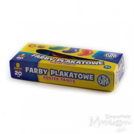 Farby plakatowe ASTRA 8 kolorów 20 ml