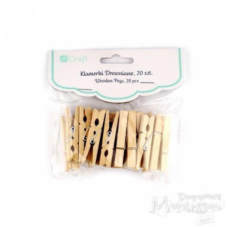 Klamerki drewniane 4,8 cm, 20 sztuk