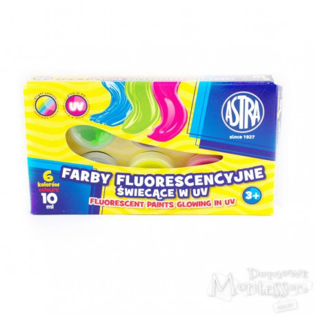 Farby fluorescencyjne Astra 6 kolorów, 10 ml