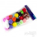 Pompony 5 cm mix kolorów, 30 sztuk