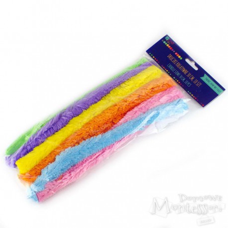 Druciki kreatywne 30 cm super puszyste 10 sztuk, tęczowe