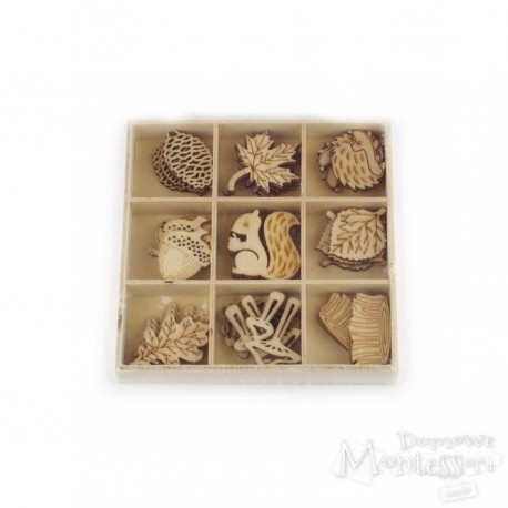 Kształty ze sklejki - jesień, 45 sztuk