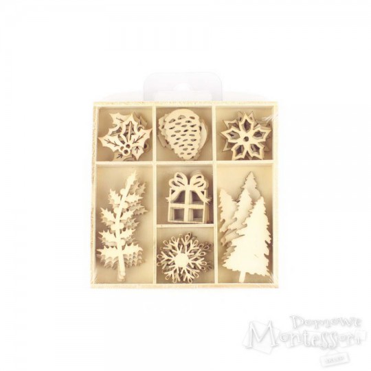 Kształty ze sklejki - święta 35 sztuk