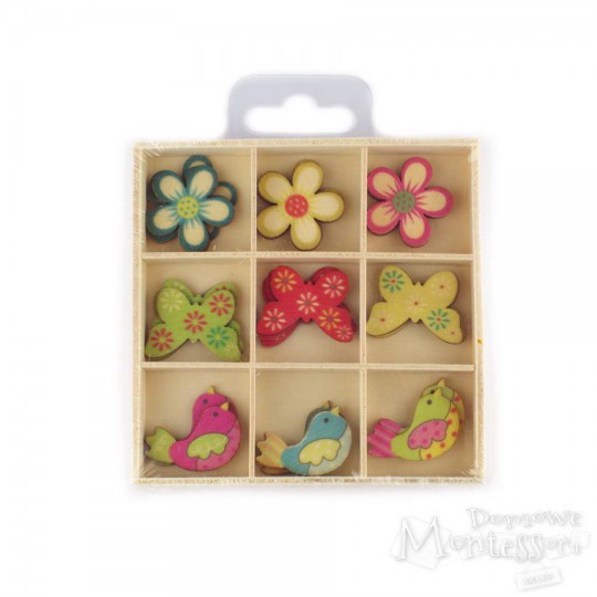 Kształty ze sklejki - kwiatki, motyle, ptaki