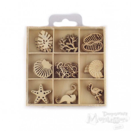 Kształty ze sklejki - wakacje, 45 sztuk
