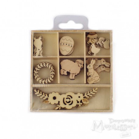 Kształty ze sklejki - Wielkanoc, 35 sztuk